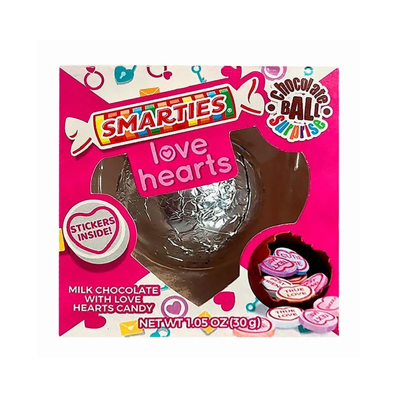 Smarties Love Hearts Chocolate Ball Surprise with Stickers
