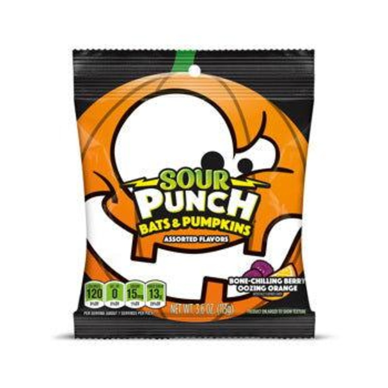American Licorice Halloween Sour Punch Bat & Pumpkins 3.6 oz. Bags