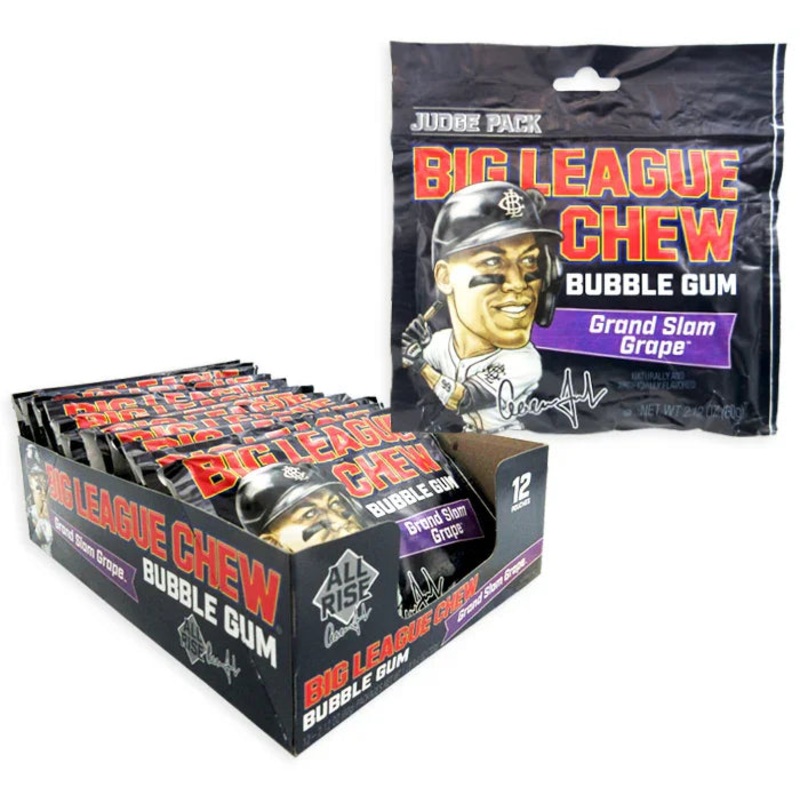 Big League Chew Aaron Judge AJ Bubble Gum Packs – Grand Slam Grape: 12-Piece Box