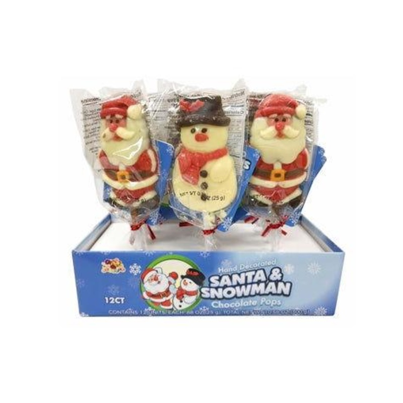 Christmas Santa and Snowman Chocolate Pops