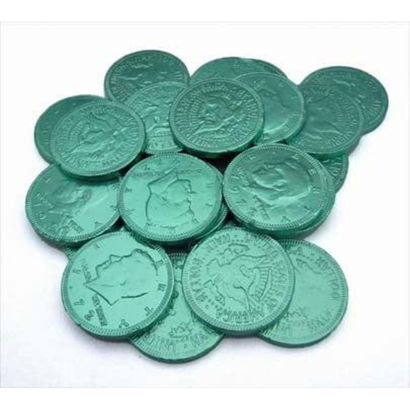 Green Wrapped Chocolate Coins