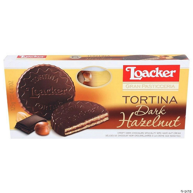 Loacker Cookie Dark Hazelnut 4.41 Oz (Pack of 12)