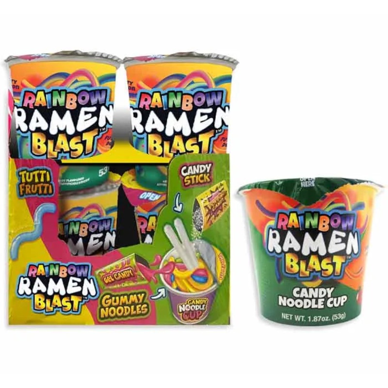 Rainbow Ramen Blast Gummy Noodles: 12-Piece Box