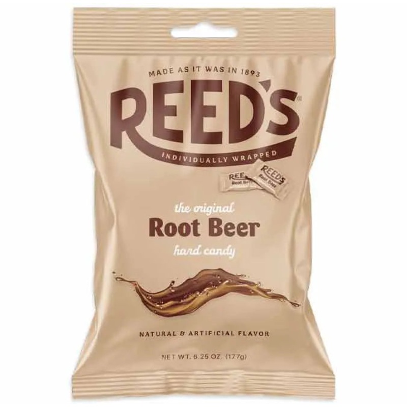 Reed’s Hard Candy Peg Bag – Root Beer: 12-Piece Case