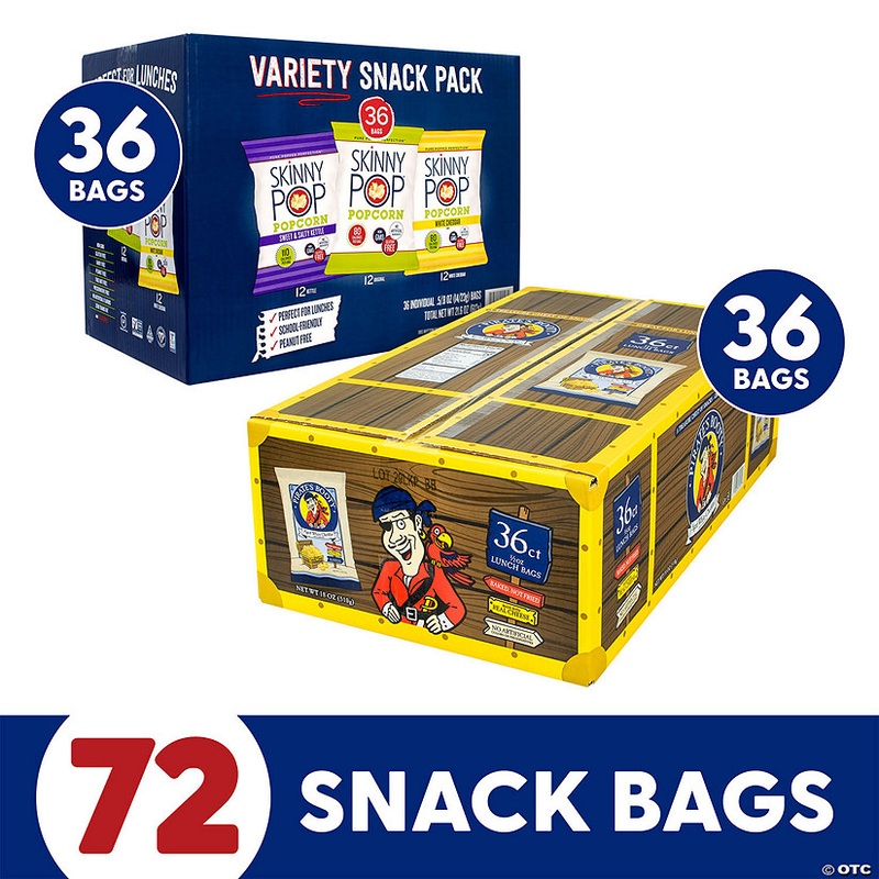 Skinny Pop Variety/Pirate’s Booty Aged White Cheddar, 72 pk
