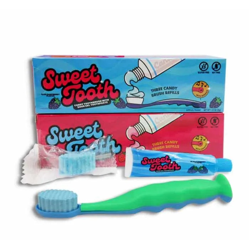 Sweet Tooth Candy Toothbrush with Sour Toothpaste: 18-Piece Box