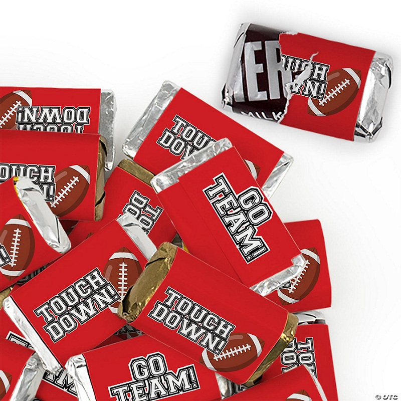 102 Pcs Red Football Party Candy Favors Hershey’s Miniatures Chocolate – Touchdown