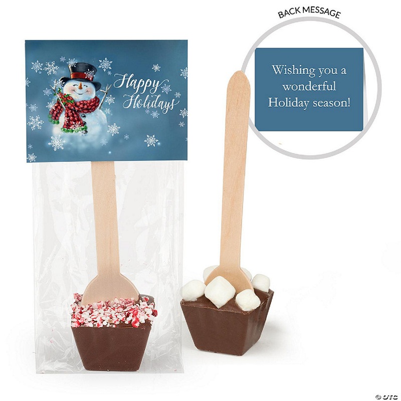 12 Pcs Christmas Hot Chocolate Spoons Milk Chocolate Mini Marshmallows