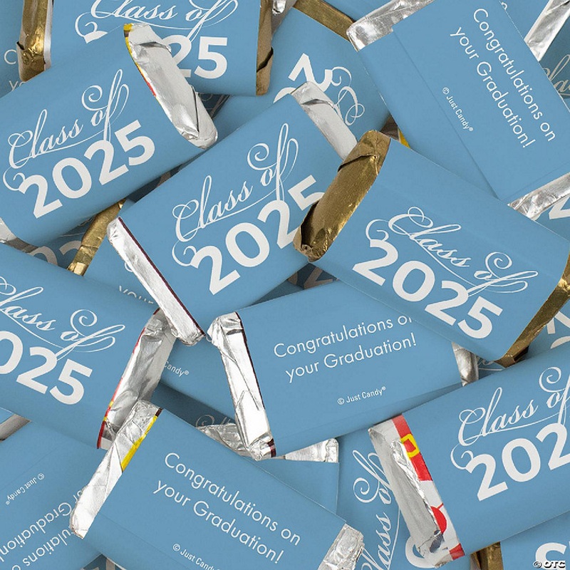 34ct Light Blue Graduation Wrapped Assorted Chocolate Miniatures