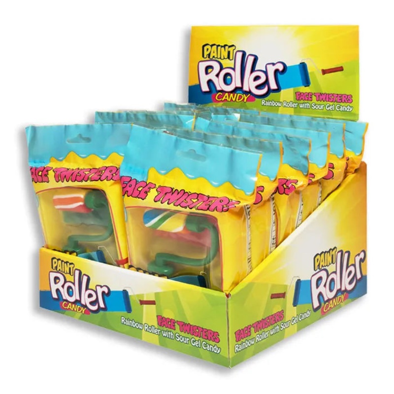 Face Twisters Sour Paint Roller Candy: 12-Piece Display