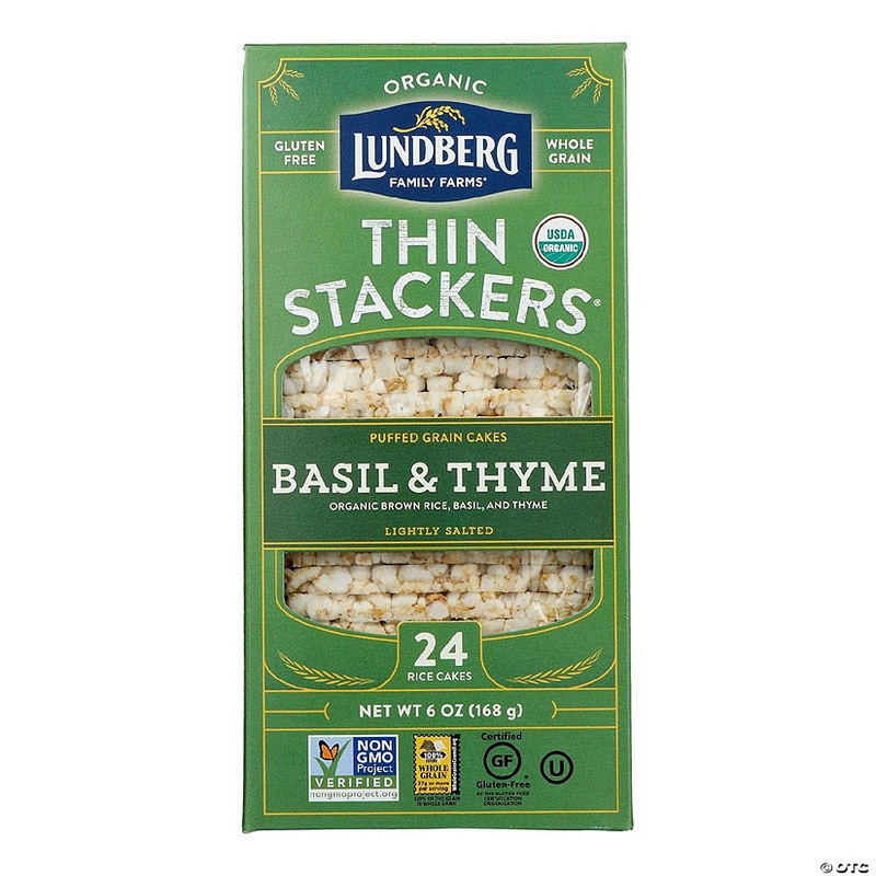 Lundberg Family Farms – Rice Cake Basil Thyme Thin – Case of 6-6 OZ