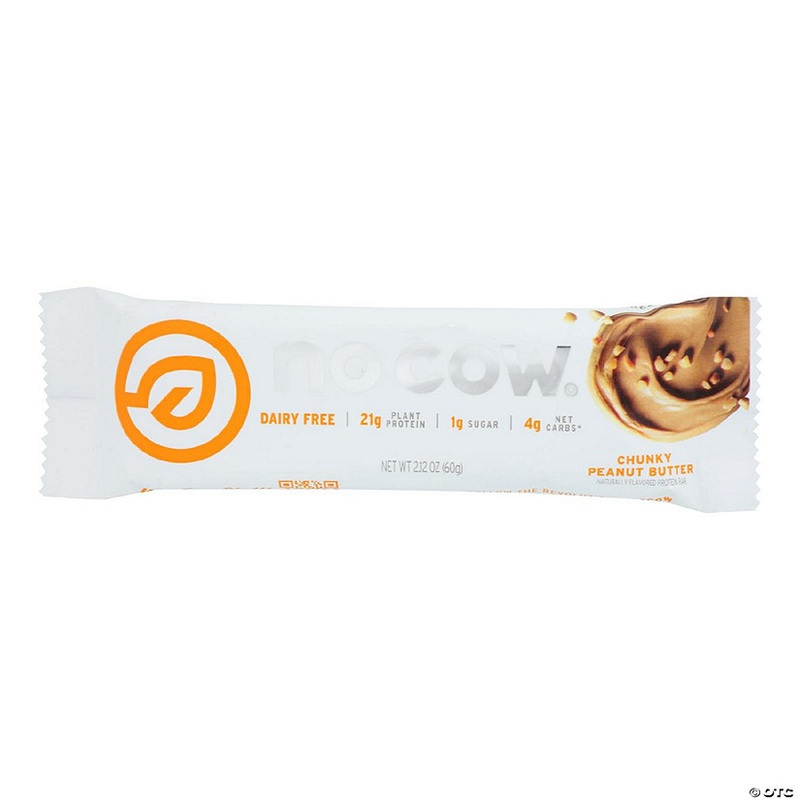 No Cow Bar Chunky Peanut Butter Bar – Case of 12 – 2.12 OZ