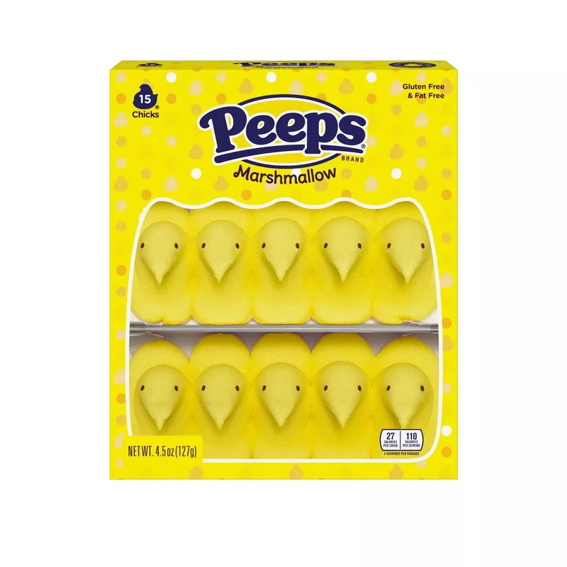 Peeps Marshmallow Chicks Candy – Yellow: 15-Piece Pack