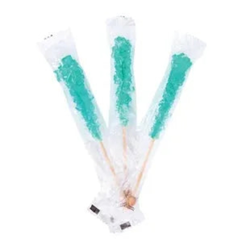 Rock Candy Crystal Sticks – Light Blue – Wrapped: 100-Piece Case