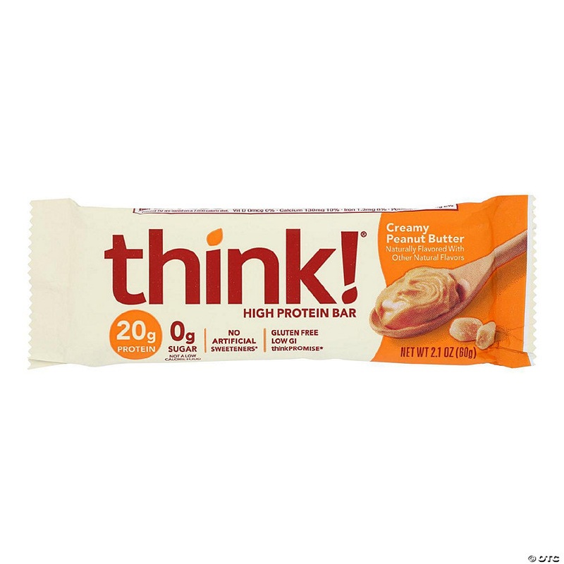 Think Products Thin Bar – Creamy Peanut Butter – Case of 10 – 2.1 oz
