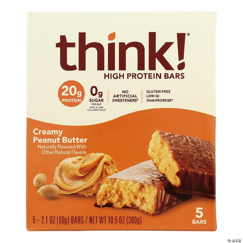 Think Thin’s Creamy Peanut Butter High Protein Bars  – Case of 6 – 5/2.1 OZ