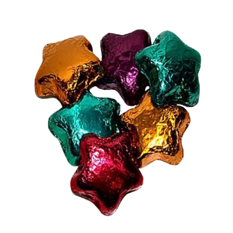 Assorted Color Foiled Dark Chocolate Stars – Bulk Bags