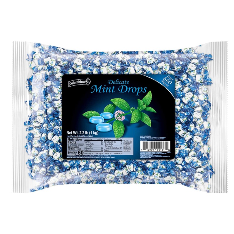 Colombina Delicate Mint Drops Hard Candy – 2.2 LB Bulk Bag