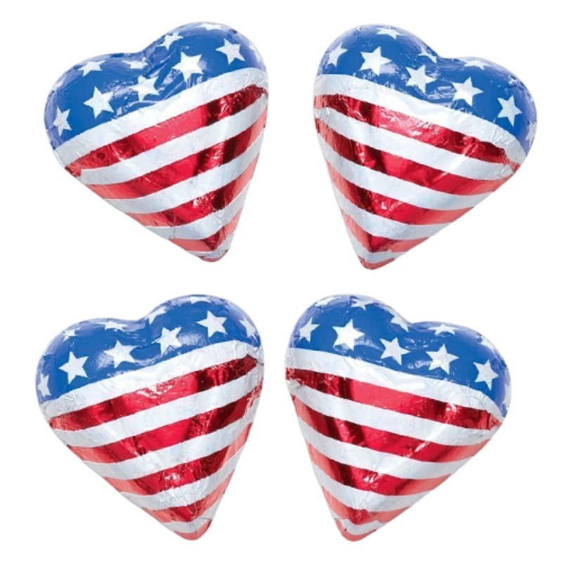 Foiled Milk Chocolate American Hearts – Bulk Bags