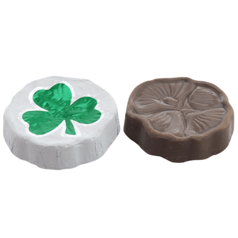 Milk Chocolate Foil Shamrocks 1 lb. Bulk Bag