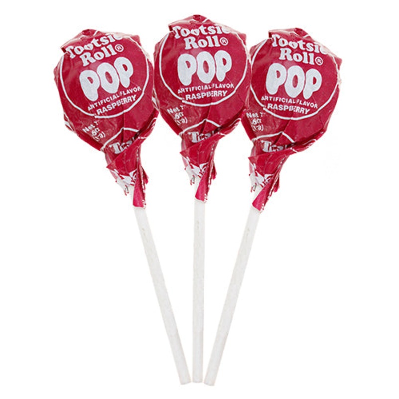 Raspberry Tootsie Pops – 2 LB Bulk Bag
