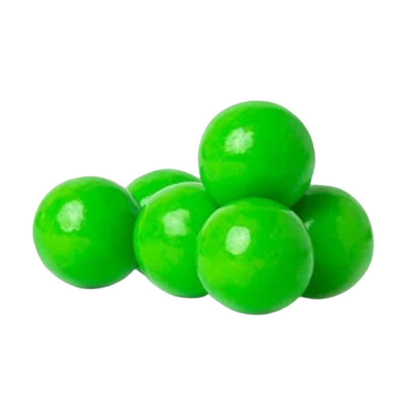 All City Candy 1″ Green Gumballs Apple Flavor 3 lb. Bulk Bag