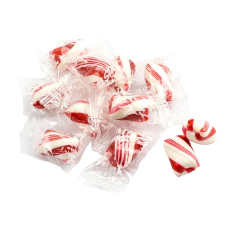 Atkinson’s Red and White Striped Peppermint Hard Candy Twists – Bulk Bags