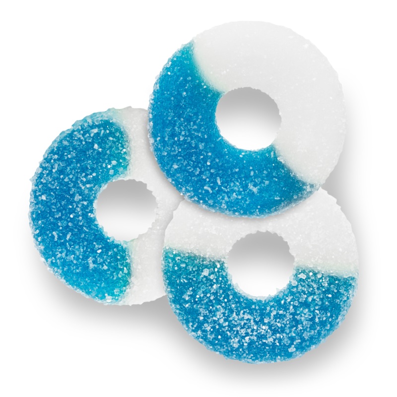 Blue Raspberry Gummi Rings – Bulk Bags