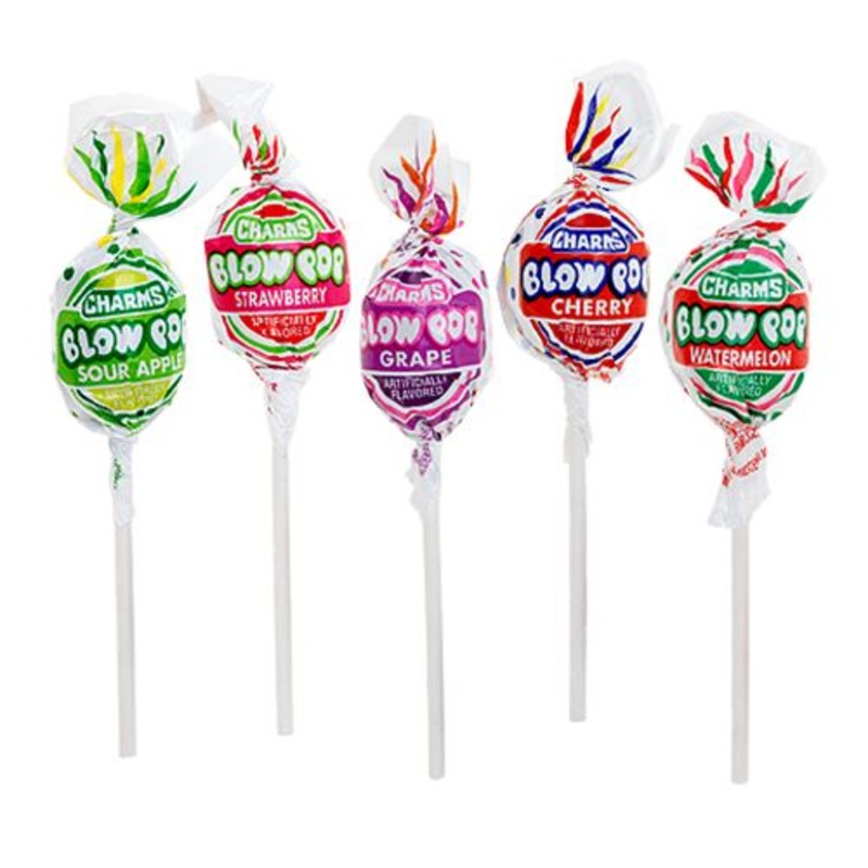 Charms Assorted Fruit Flavor Blow Pop Lollipops – 3 LB Bulk Bag