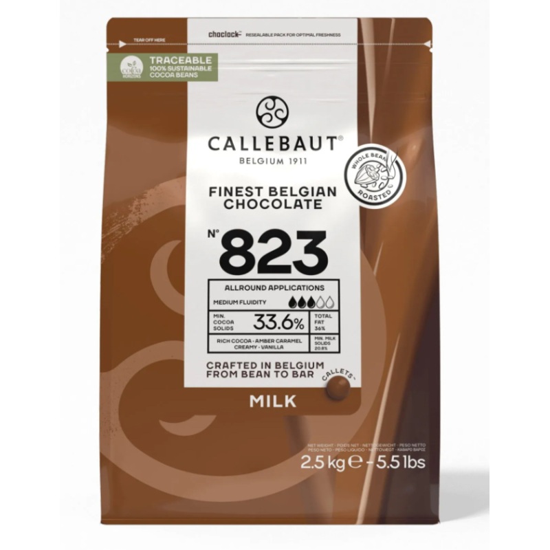 Barry 823 Callebaut Mk Chocolate 50lb Case