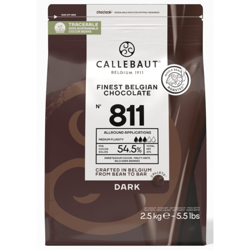 Barry Callebaut 811 Dark Chocolate Callets 50lb Case