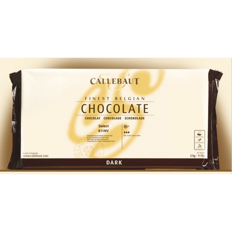 Barry Callebaut (C811) Dark Couverture Blocks 53.1% Cacao Blocks 5/11lb. Kosher Parve, Requires Tempering.Contains: Soy GMO Statement: All raw materials used are from a Non-GMO source. Country of Origin: Belgium