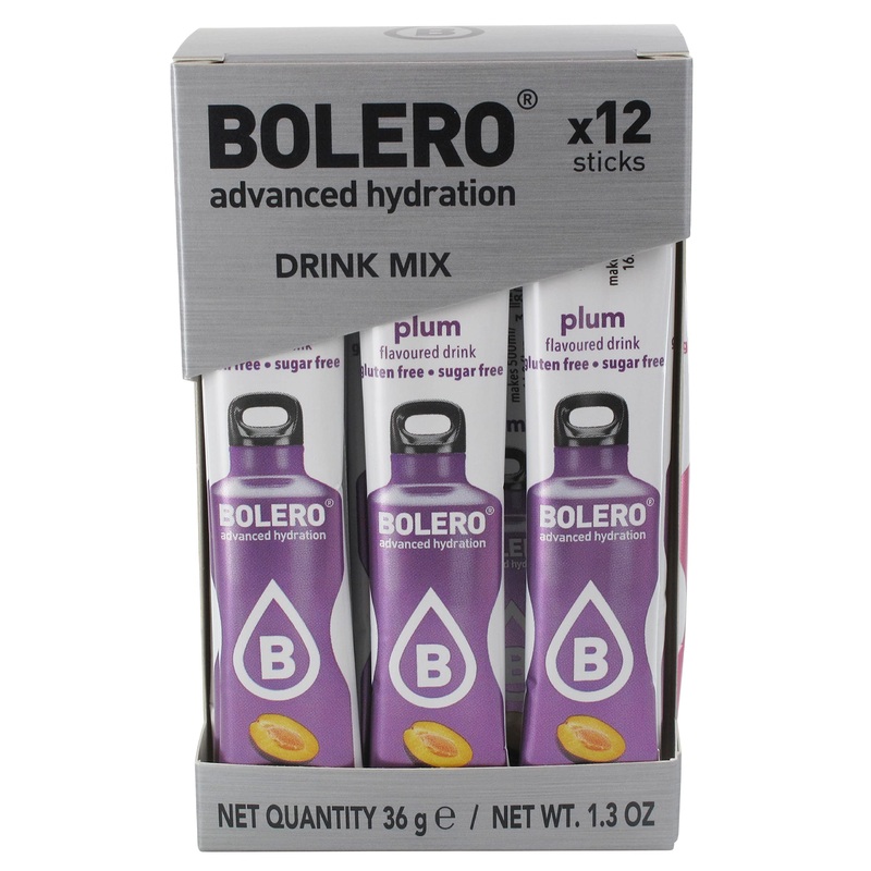 Bolero- Sugar Free Drink Mix Packets Plum Fruit Flavors | Powdered Flavored Water Packets | 36 Singles Sticks On The Go Packets