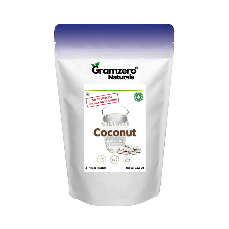 Gramzero All Natural Coconut Zero Calorie Sugar Free Drink Mix, Great For Nutrition Club Loaded Tea, Stevia Sweetened