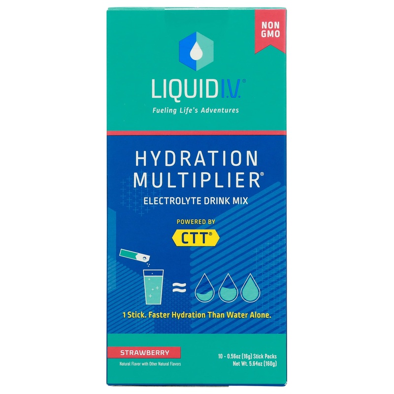 Liquid I.V. Strawberry Flavored Hydration Multiplier Electrolyte Drink Mix, 10 Counts, Non Gmo, 5.64 Ounces (Pack Of 1)