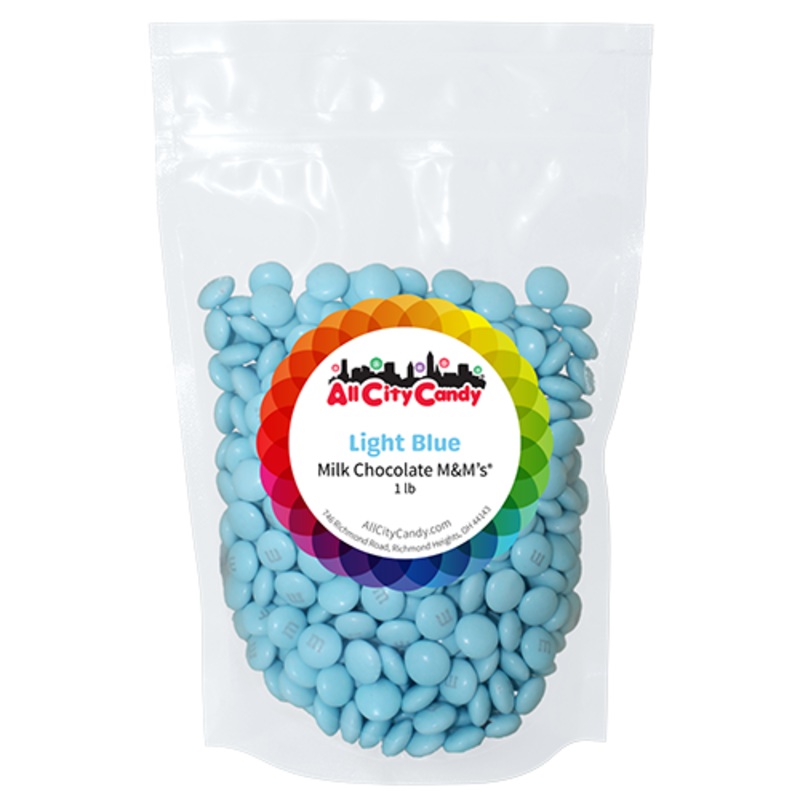 M&M Milk Chocolate Light Blue 1 lb. Bulk Bag