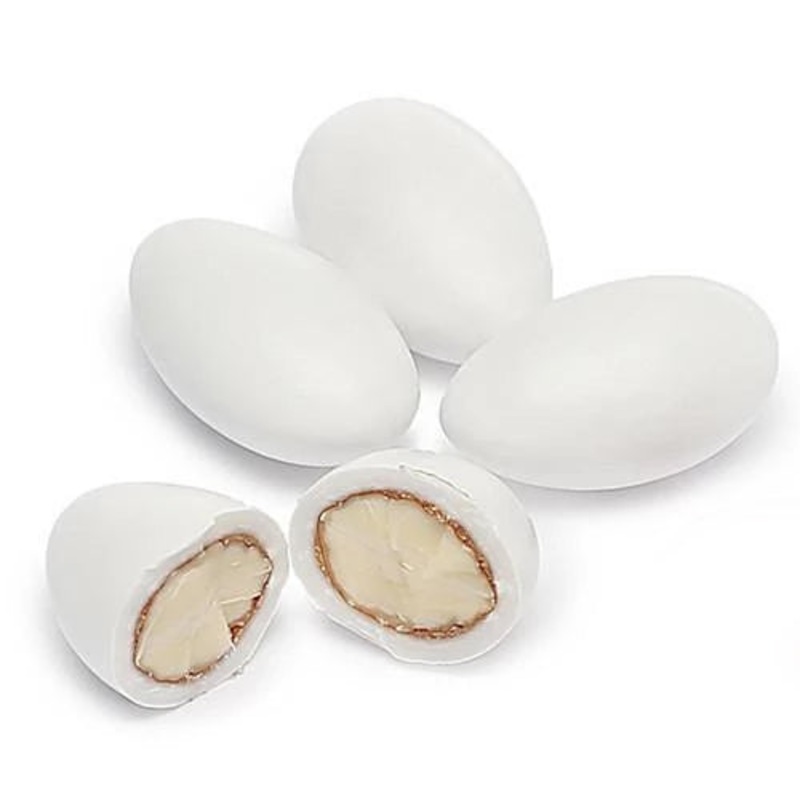 Sconza White Jordan Almonds – 3 LB Bulk Bag
