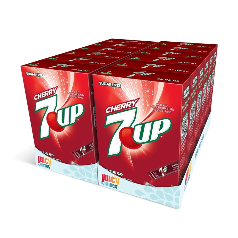 7UP Sugar Free Cherry Powder Drink Mix  72 Sticks, 0.47 Ounce (Pack of 12)  Delicious and Refreshing Beverage Option