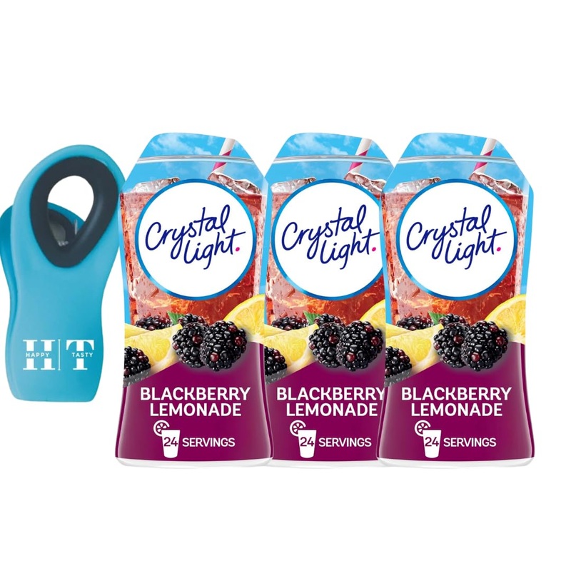 Crystal Light Sugar-Free Zero Calorie Liquid Water Enhancer – 3 Pack Blackberry Lemonade Water Flavor Drink Mix (1.62 Fl Oz Bott