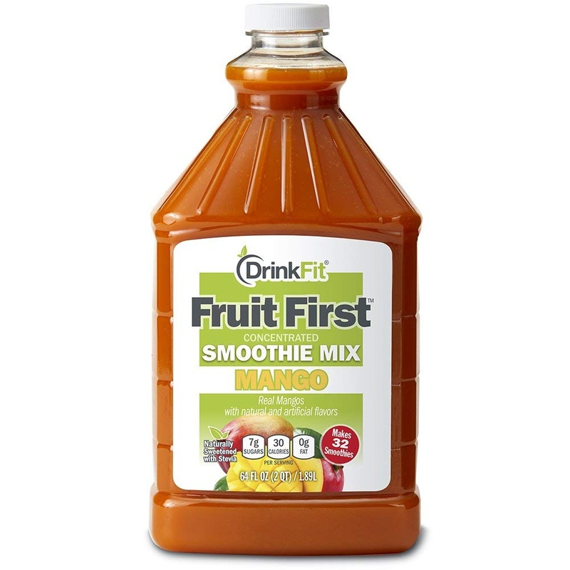 Drinkfit Fruit Smoothie | Real Fruit Puree, Low Sugar, Gluten:Free & Non:Gmo, Mango Smoothie Mix : Makes 32 Smoothies, 64 Fl Oz