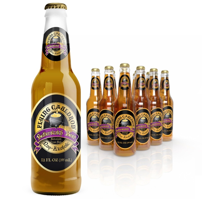 Flying Cauldron Butterscotch Soda – Handcrafted Bold Creamy Brew – 12Oz Glass Bottles, 12 Pack