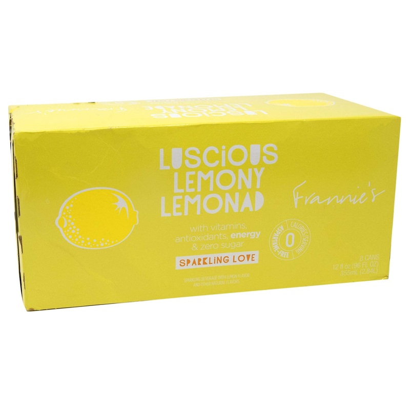 Frannie’S Sparkling Beverage- Zero Calories & Sugar, Aspertame Free: 8-Pack 12 Fl. Oz. Cans (Lucious Lemonade)