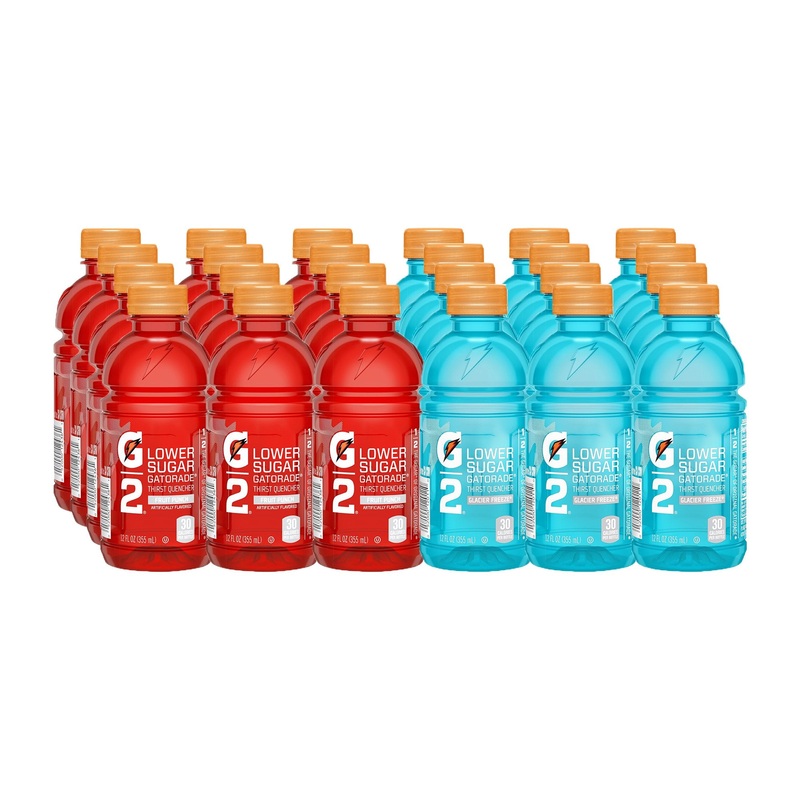 Gatorade G2 Thirst Quencher, Lower Sugar, Fruit Punch And Glacier Freeze Variety, 12 Fl Oz (Pack Of 24)
