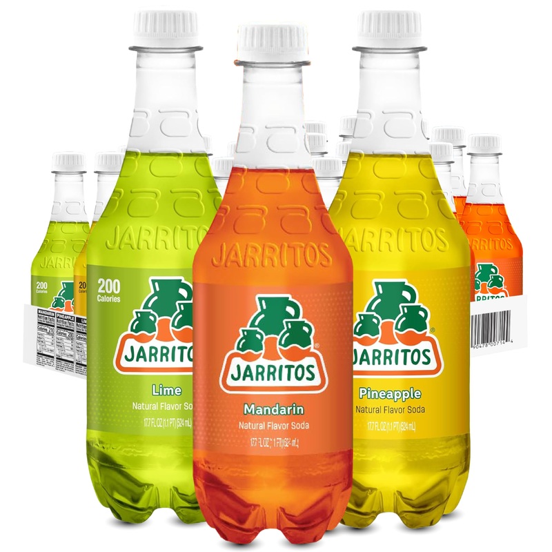 Jarritos Variety Pack, 24 Pack Of 17.7 Oz Bottles (524Ml), Includes 12 Mandarin, 6 Pineapple, 6 Lime, Authentic Mexican Soft Dri