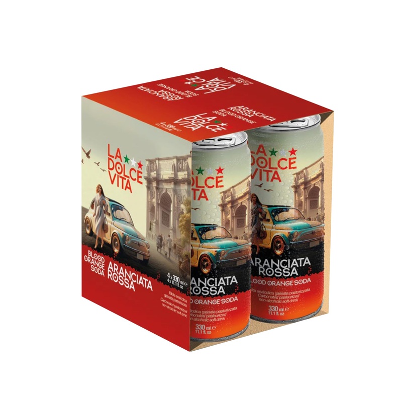 La Dolce Vita Italian Soda (Pack Of 4, Blood Orange)