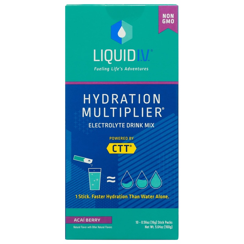 Liquid I.V. Acai Berry Flavored Hydration Multiplier Electrolyte Drink Mix, 10 Counts, Non Gmo, 5.65 Ounces (Pack Of 1)