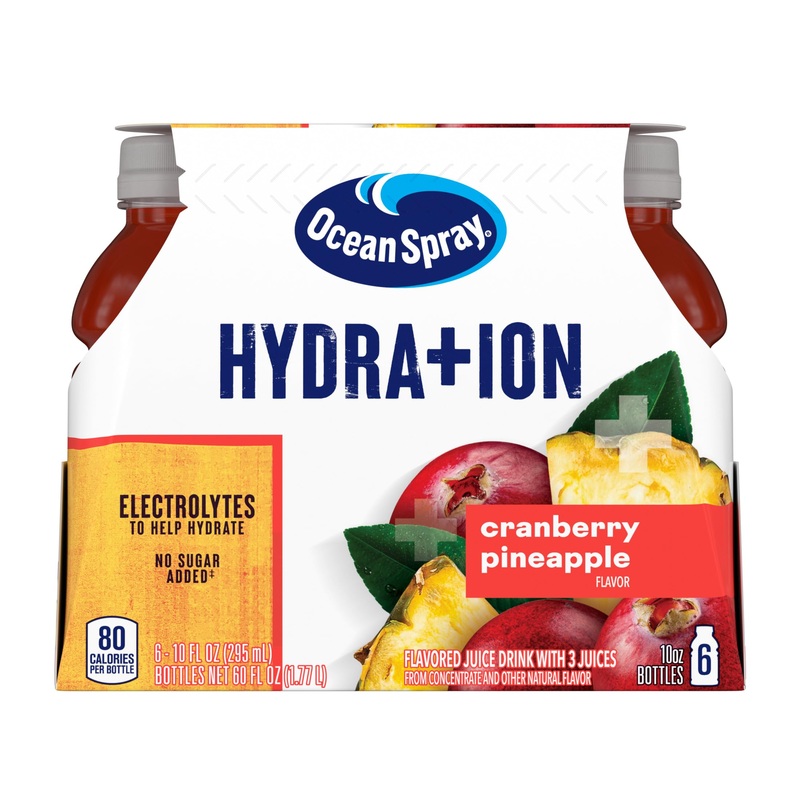 Ocean Spray Hydration Cranberry Pineapple Juice Drinks, 10 Fl Oz Bottles, 6 Count (Pack Of 1)