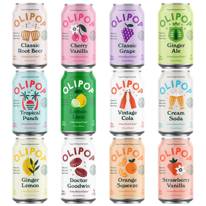 Olipop – Taste Test Pack, 12-Flavor Soda Variety Pack, Healthy Soda, Prebiotic Soft Drinks, Supports Digestive Health & Gut Heal