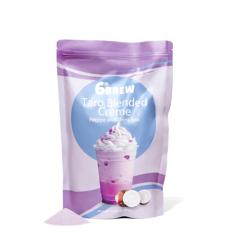 Premium Taro Blended Crme Powder Mix To Make Frappes, Bubble Tea, Boba Tea, Hot Or Iced Tea | Perfect For Home Or Cafe Or Restau