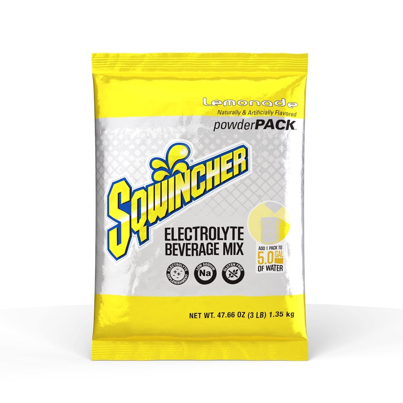 Sqwincher Powder Pack, Lemonade Flavor Electrolyte Drink Concentrate, 47.66 Oz Packet (Pack Of 16)